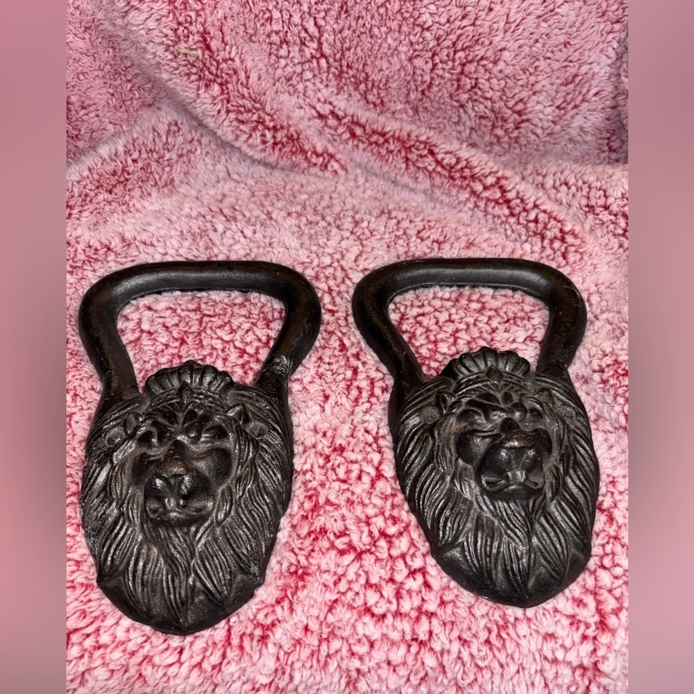 Original Antique Cast Iron Lion Head Handle Victorian Era Garden Urn Planter​​